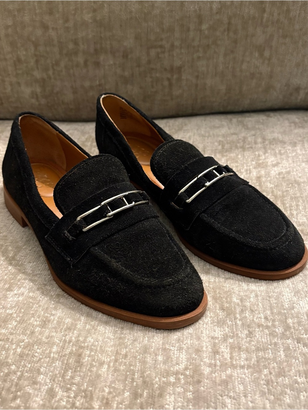 Franco Sarto Black Suede Women’s Horse Bit Loafers
0617